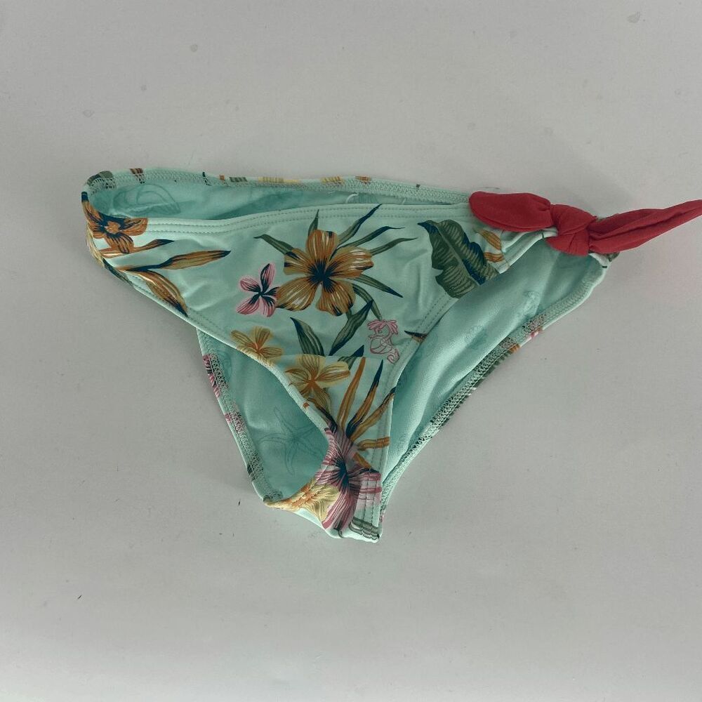 Disney Roxy Ariel Womens Teal Jungle Floral Preowned Girls bikini bottom 10 Med